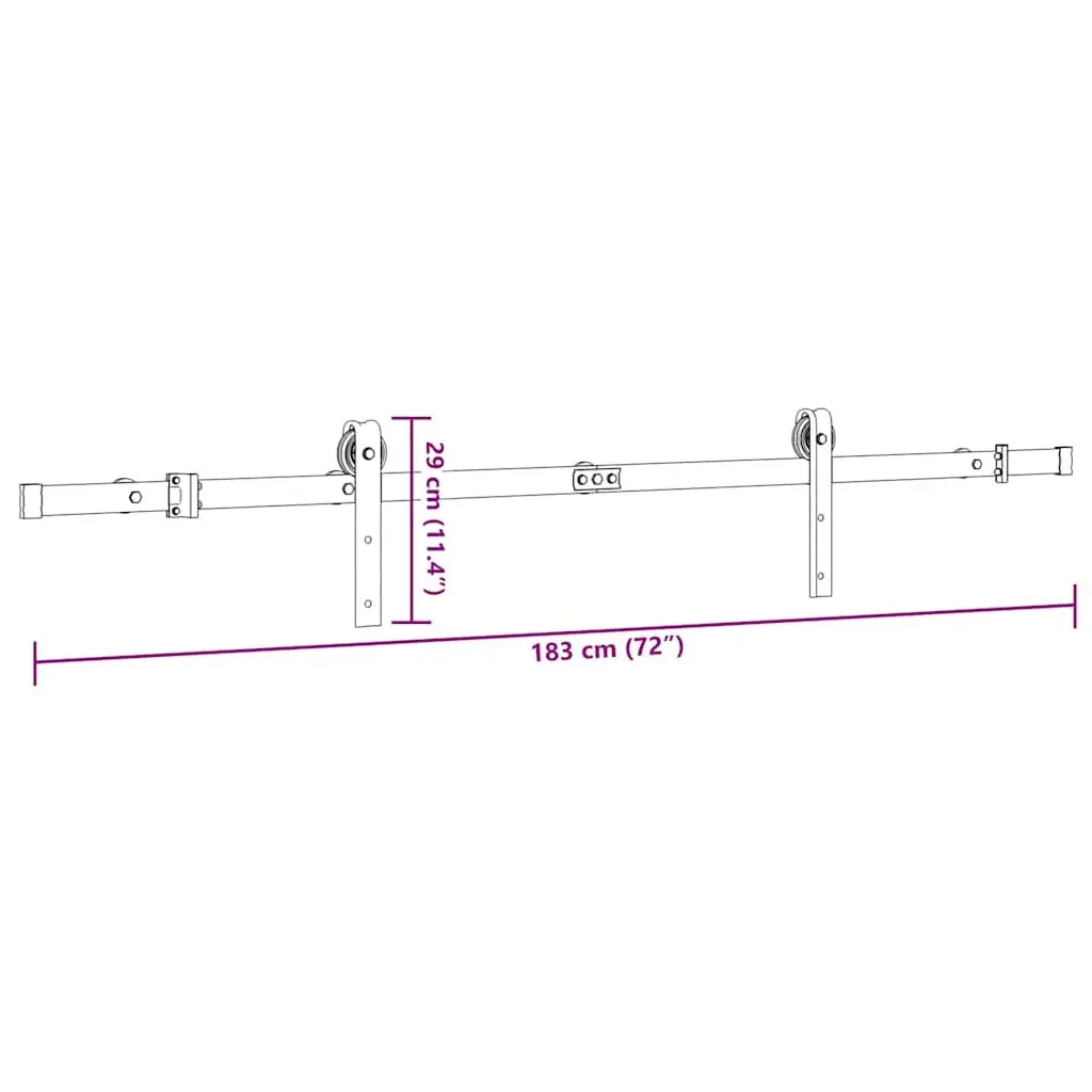 183cm Steel Track Rail System for Sliding Doors
