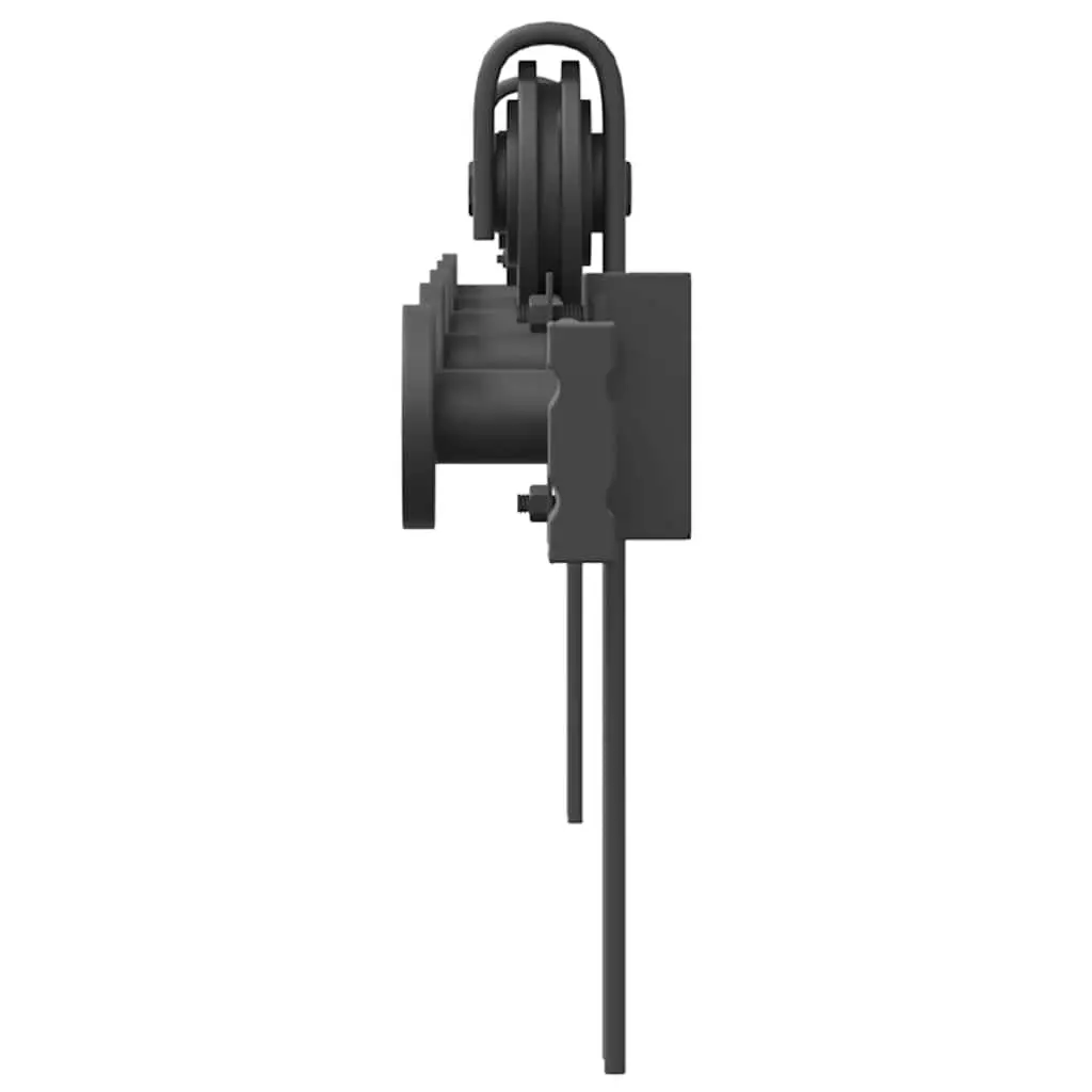 Sliding Door Hardware Kit Powder-coated Steel 200cm Black Track Rail System for Interior Doors