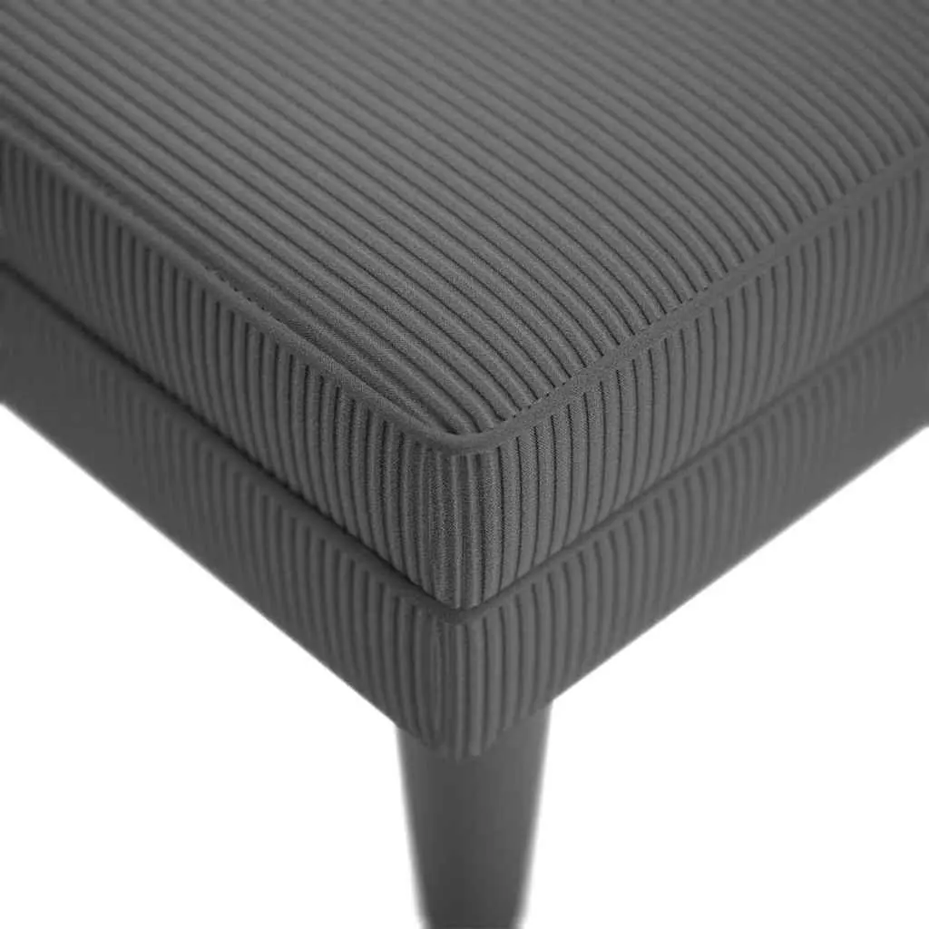 Grey Corduroy Chaise Lounge with Pillow