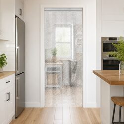 Aluminium Chain Door Fly Screen 56x202 cm - Silver Insect Barrier