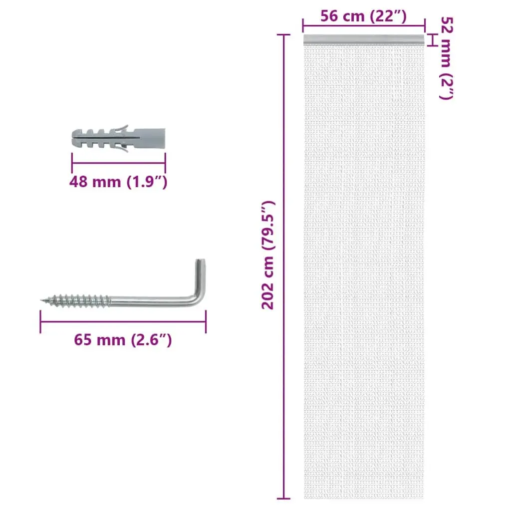 Chain Door Fly Screen Aluminium 56x202 cm Silver