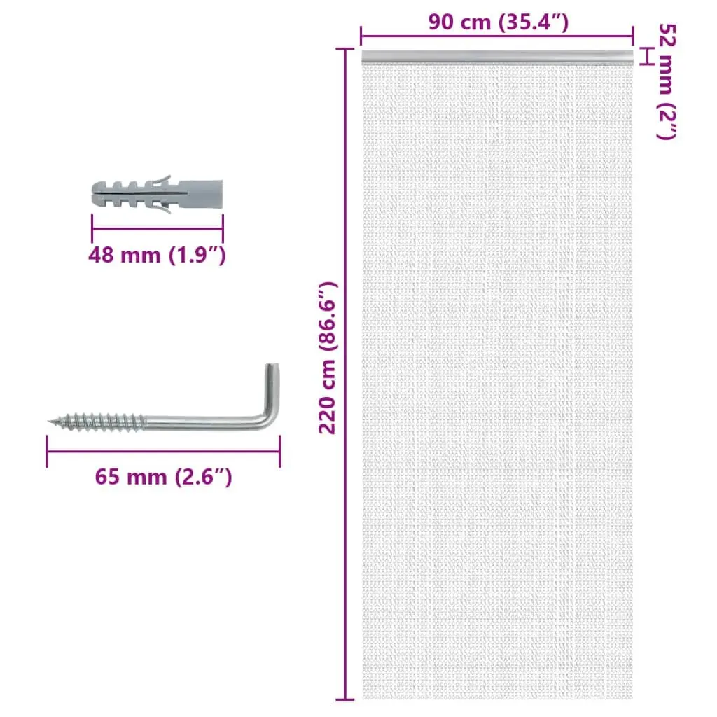 Aluminium Chain Door Fly Screen 90x220 cm