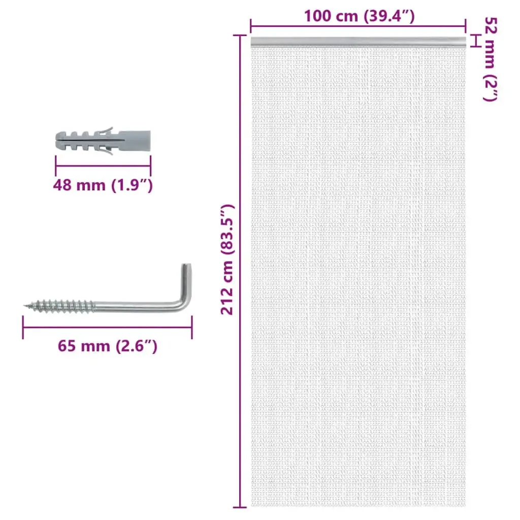 Aluminium Chain Door Fly Screen 100x212 cm