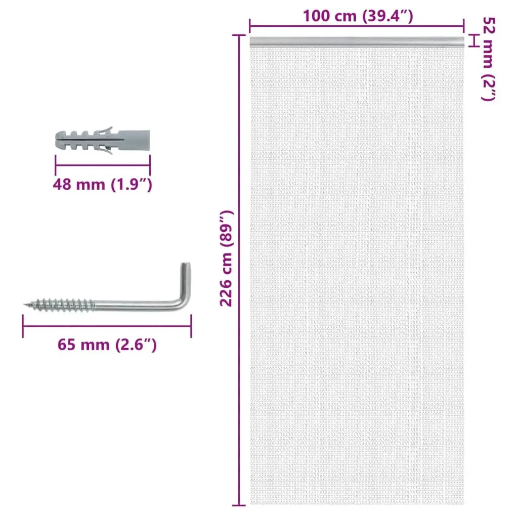 Adjustable Aluminium Chain Door Fly Screen 100x226 cm