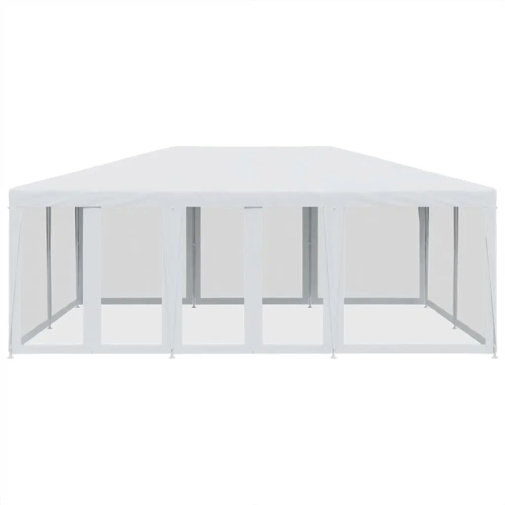 White Outdoor Party Tent 6x4m with Mesh Walls