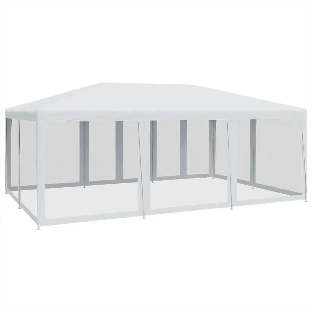 White Outdoor Party Tent 6x4m with Mesh Walls