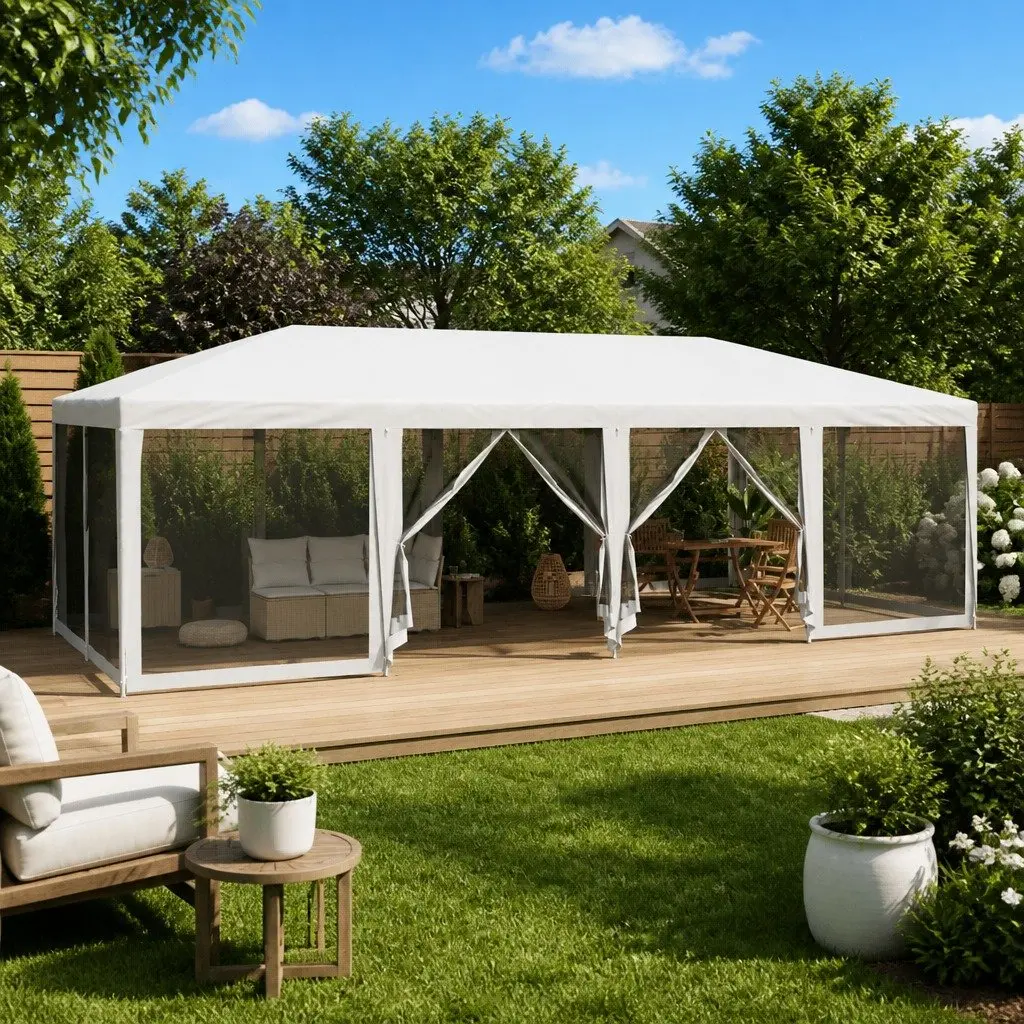 Party Tent High-Density Polyethylene 8x4m White