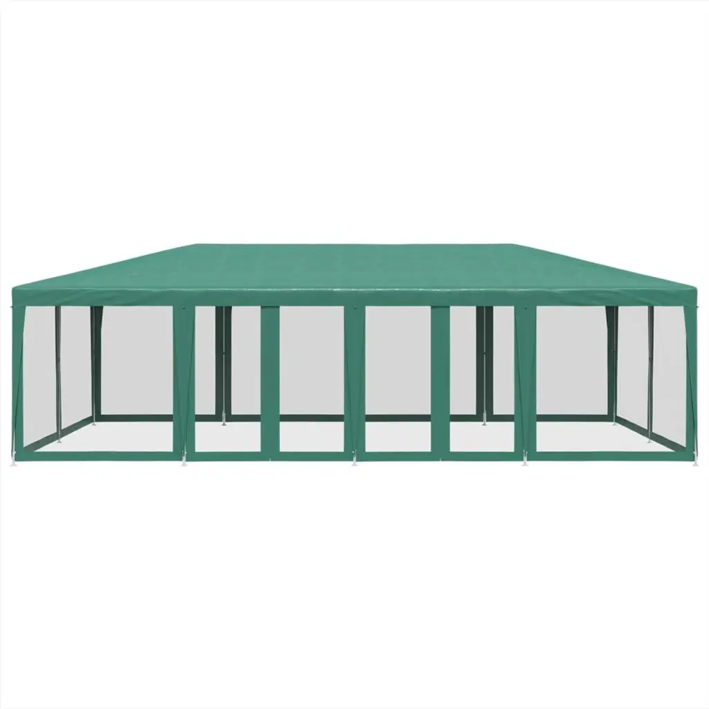 Party Tent Iron 8x4m Green Heavy Duty Mesh Sidewalls Garden Shelter