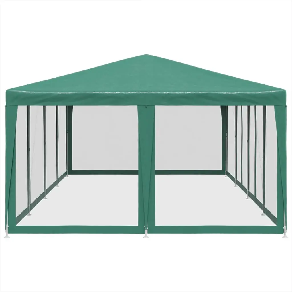 Party Tent Iron 8x4m Green Heavy Duty Mesh Sidewalls Garden Shelter