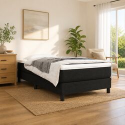 King Single Pocket Spring Mattress 106x203 cm Black Fabric