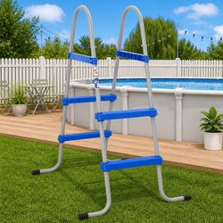 Durable Above Ground Pool Ladder 84cm Steel Blue Steps