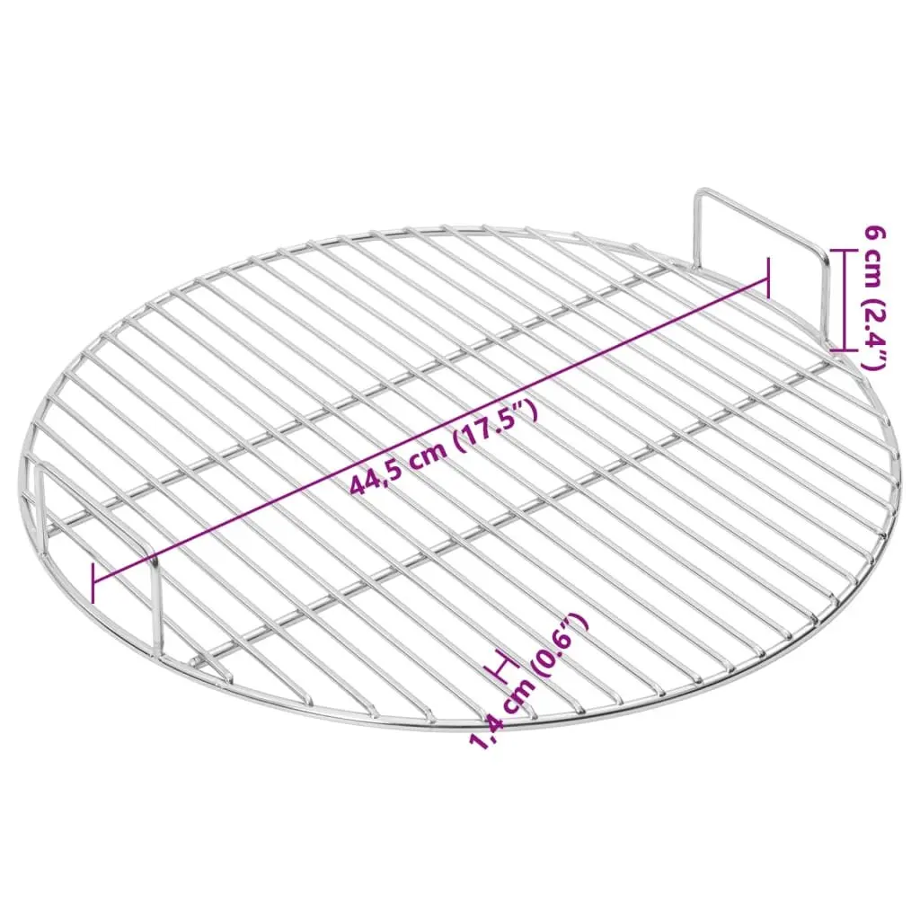 Grill Grate 304 Stainless Steel 44.5cm Round with Handles