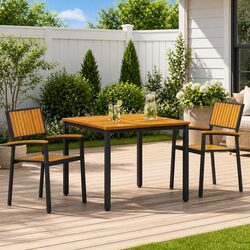Durable Brown Stacking Chairs 2 pcs 56 x 57 x 87 cm Acacia