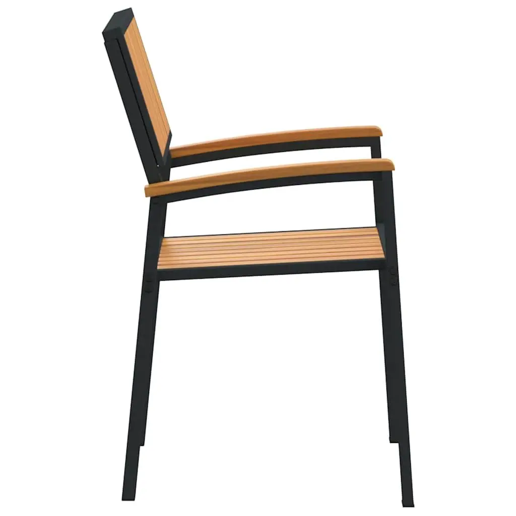 Stacking Chair Solid Acacia Wood 56 x 57 x 87 cm Brown 2 pcs Outdoor Garden
