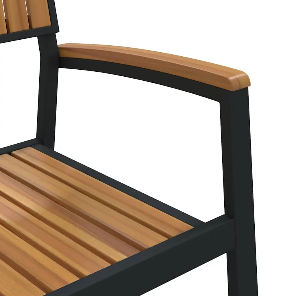 Stacking Chair Solid Acacia Wood 56 x 57 x 87 cm Brown 2 pcs Outdoor Garden