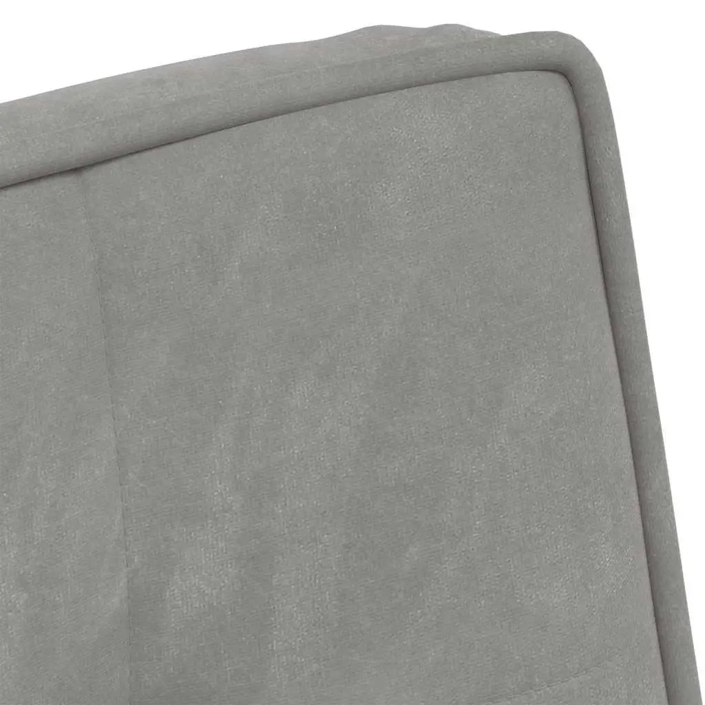 Relaxing Chair Velvet Grey with Footstool Upholstered Lounge Seat