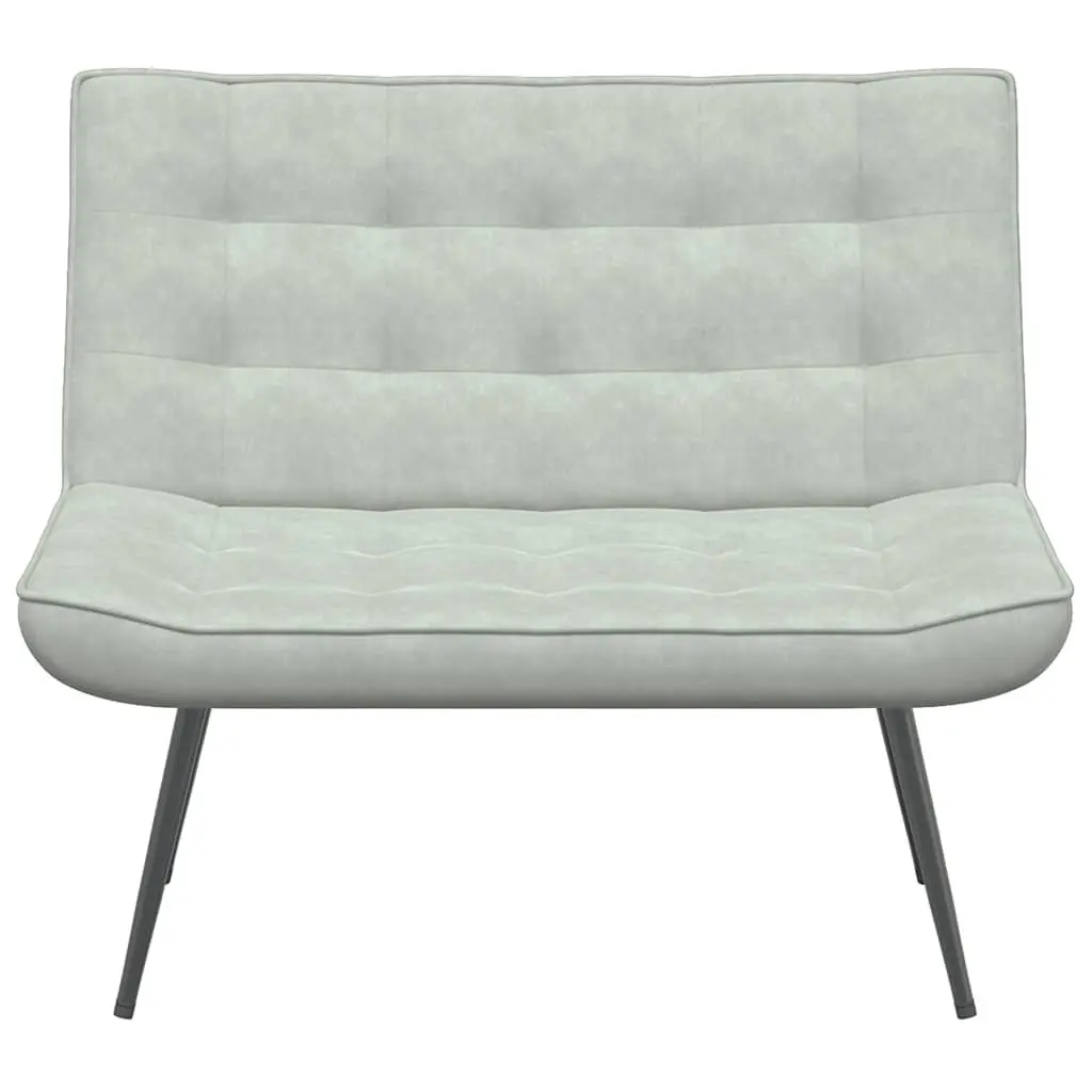 Bench Velvet Grey 110cm Upholstered Seat Backrest Furniture