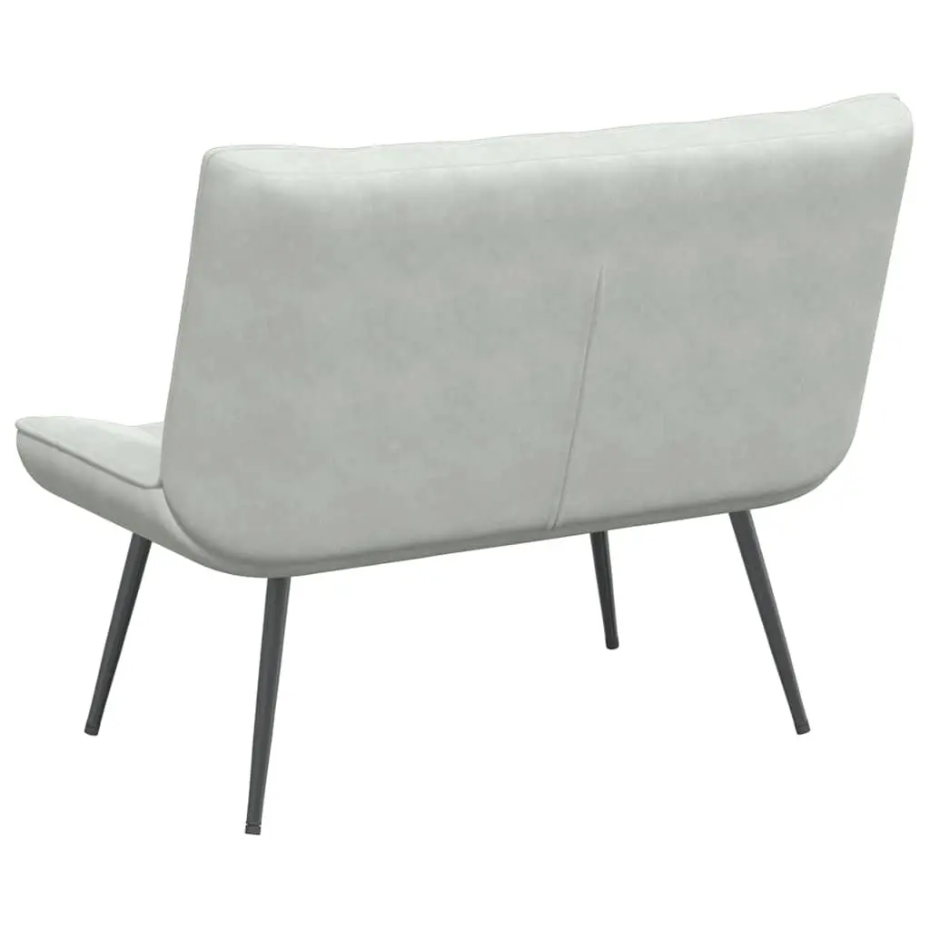 Bench Velvet Grey 110cm Upholstered Seat Backrest Furniture