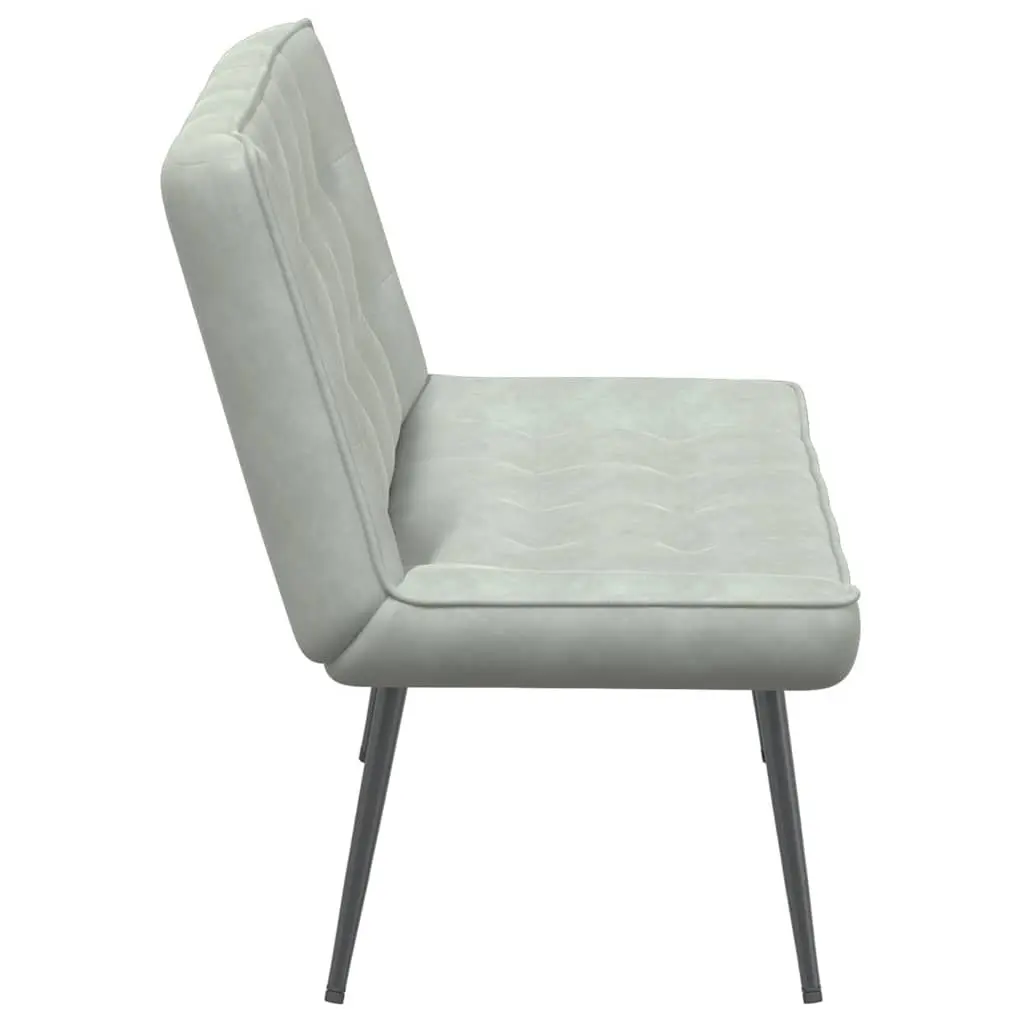 Bench Velvet Grey 110cm Upholstered Seat Backrest Furniture