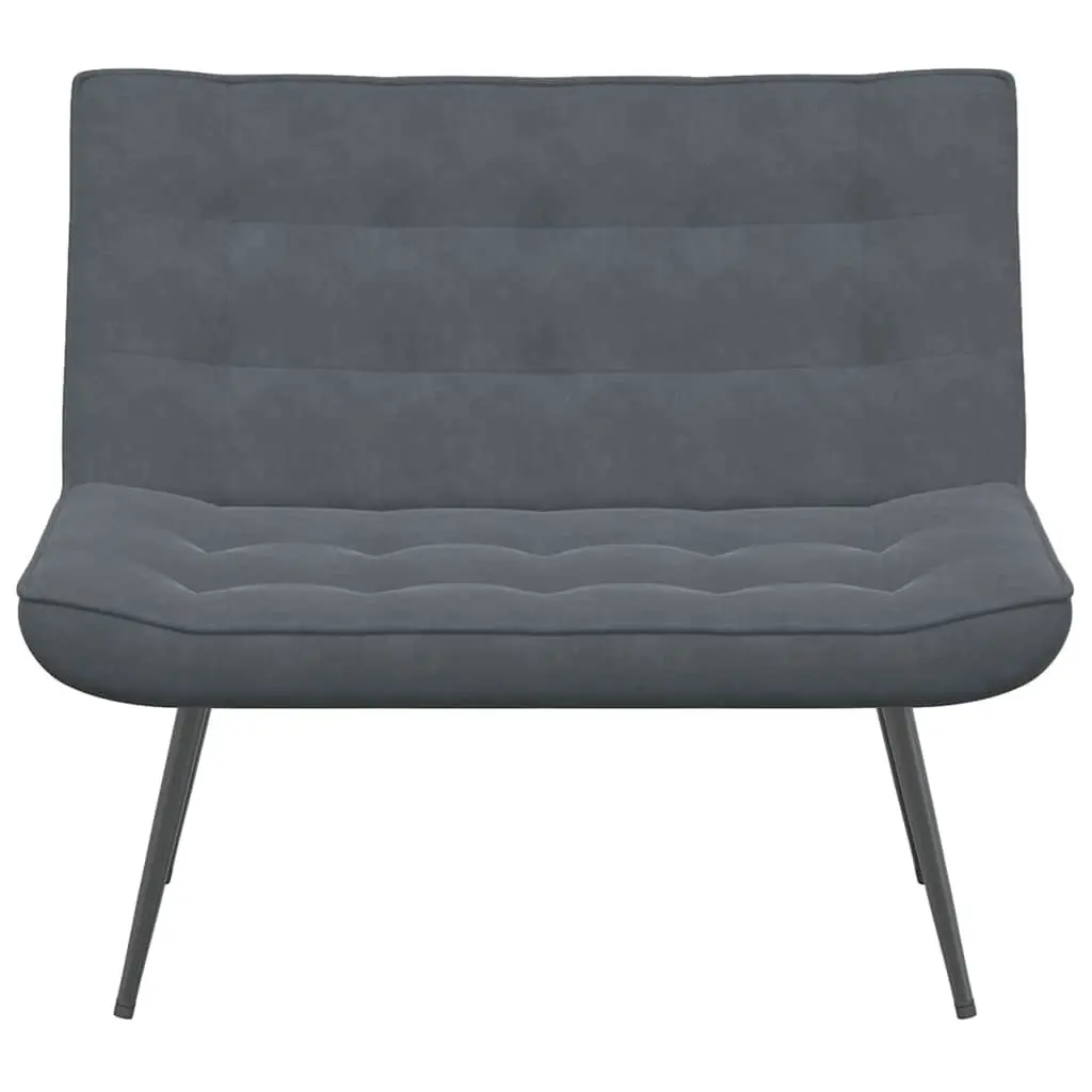 Grey Velvet Bench Seat with Backrest Support