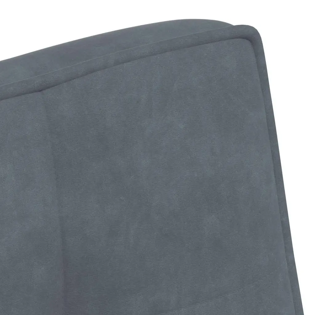 Grey Velvet Bench Seat with Backrest Support