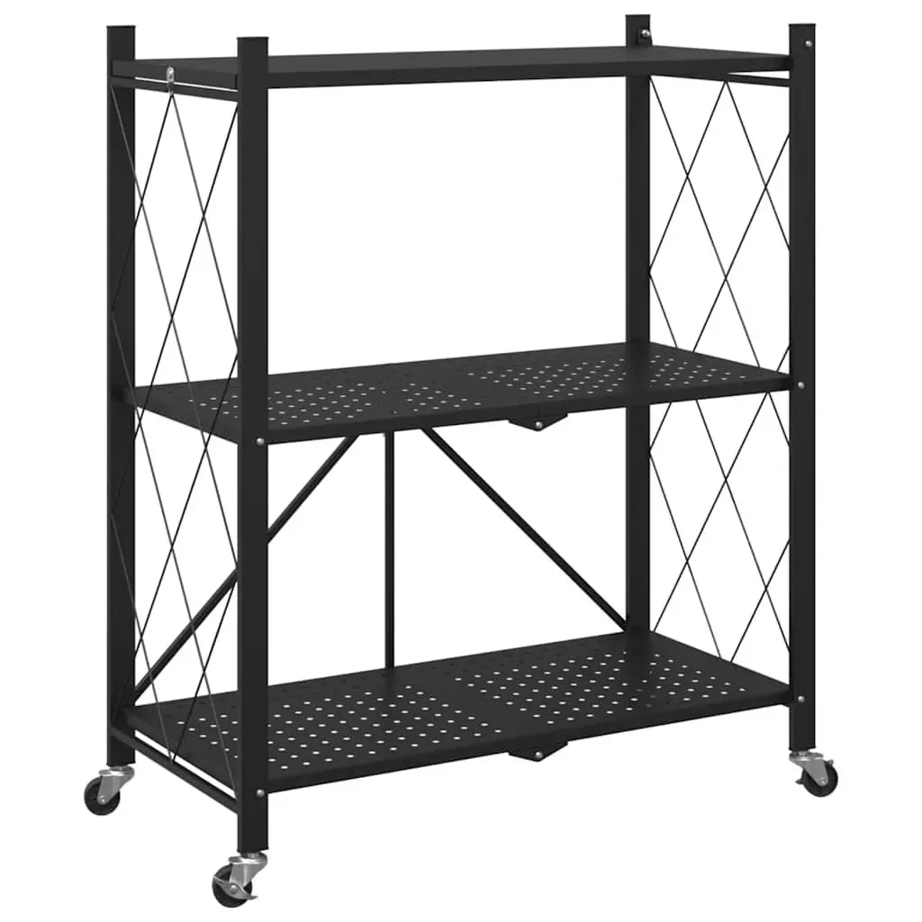 Blue Storage Shelf on Wheels 71x34x88cm