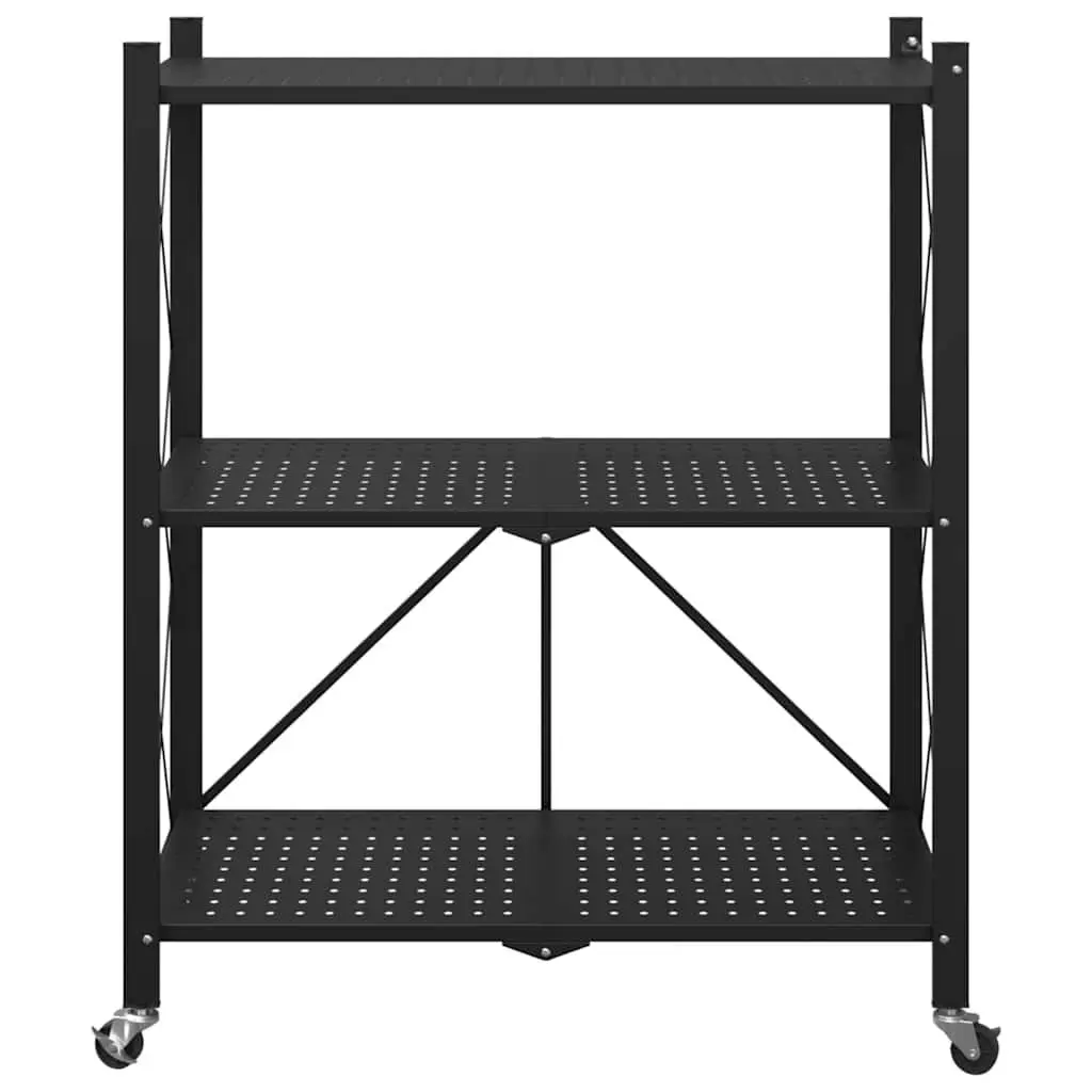 Blue Storage Shelf on Wheels 71x34x88cm