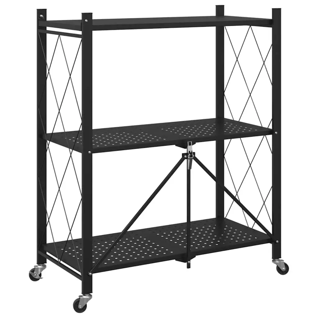 Blue Storage Shelf on Wheels 71x34x88cm