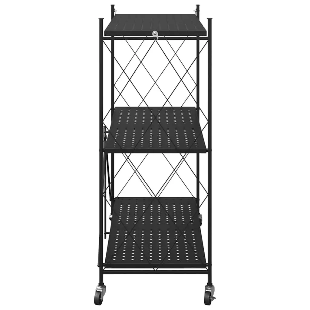 Blue Storage Shelf on Wheels 71x34x88cm