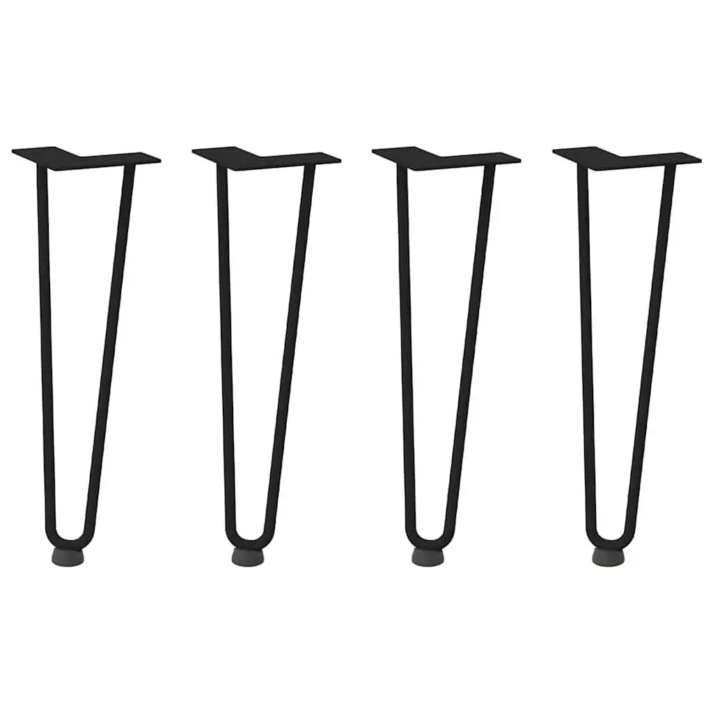 Hairpin Legs Coffee Table 4 pcs Black 42 cm Solid Steel Adjustable Levellers