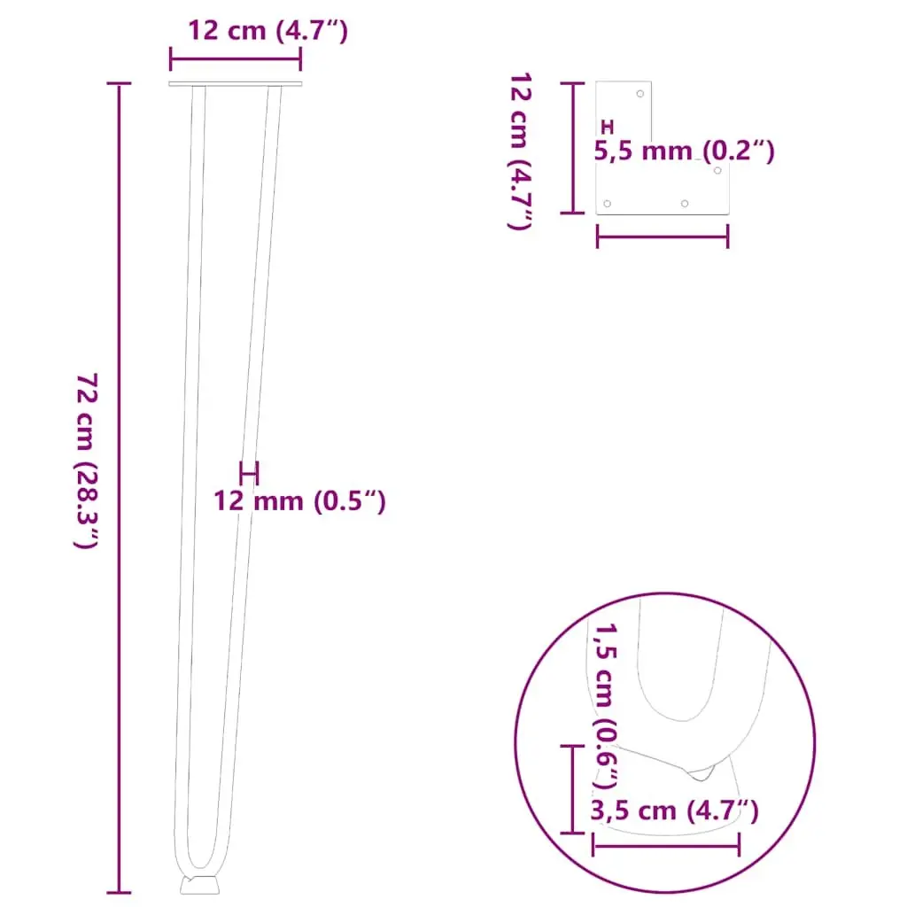 Hairpin Table Legs for Console and Coffee Tables