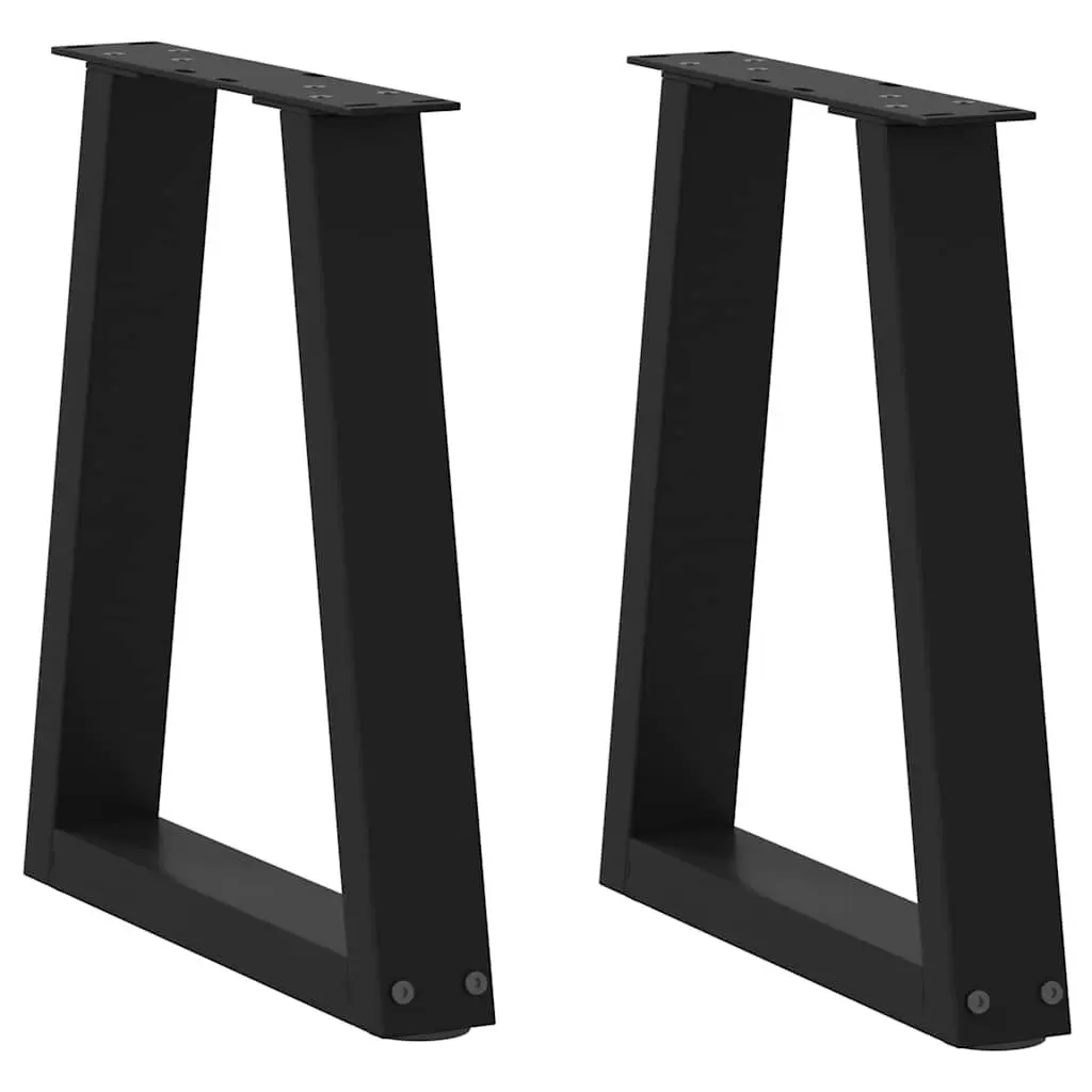Coffee Table Legs Steel V-Shape Black 38x42-43.3cm Pair