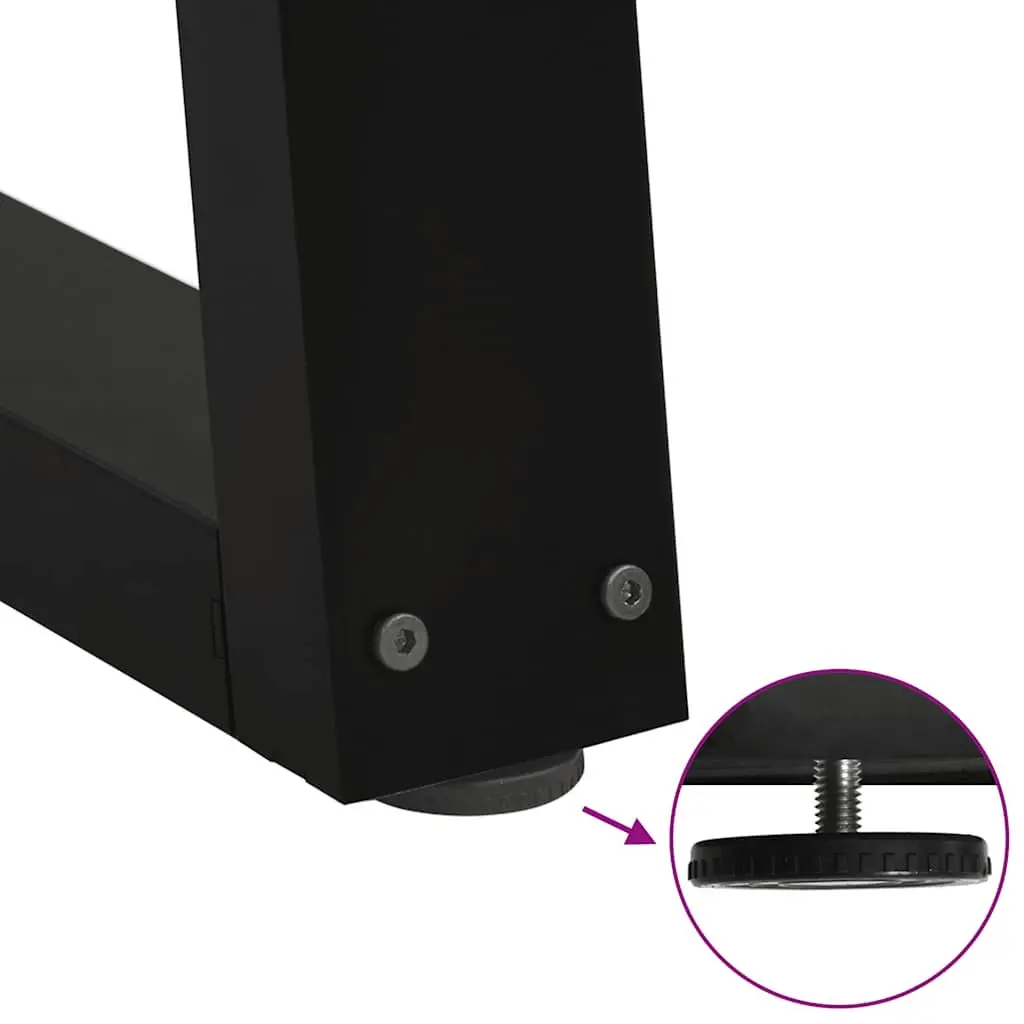 Coffee Table Legs Steel V-Shape Black 38x42-43.3cm Pair