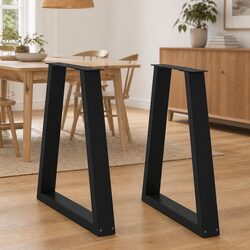V-Shape Dining Table Legs – Black Steel, 50x72-73.3cm