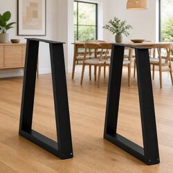 Durable V-Shape Dining Table Legs - 2 pcs Black