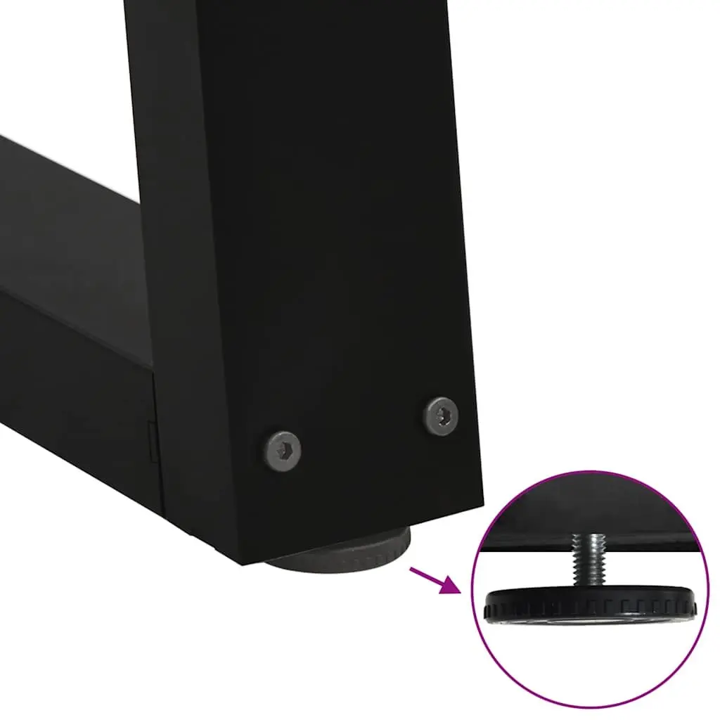V-Shape Dining Table Legs Steel 2 pcs Black 60x72-73.3 cm Modern Design