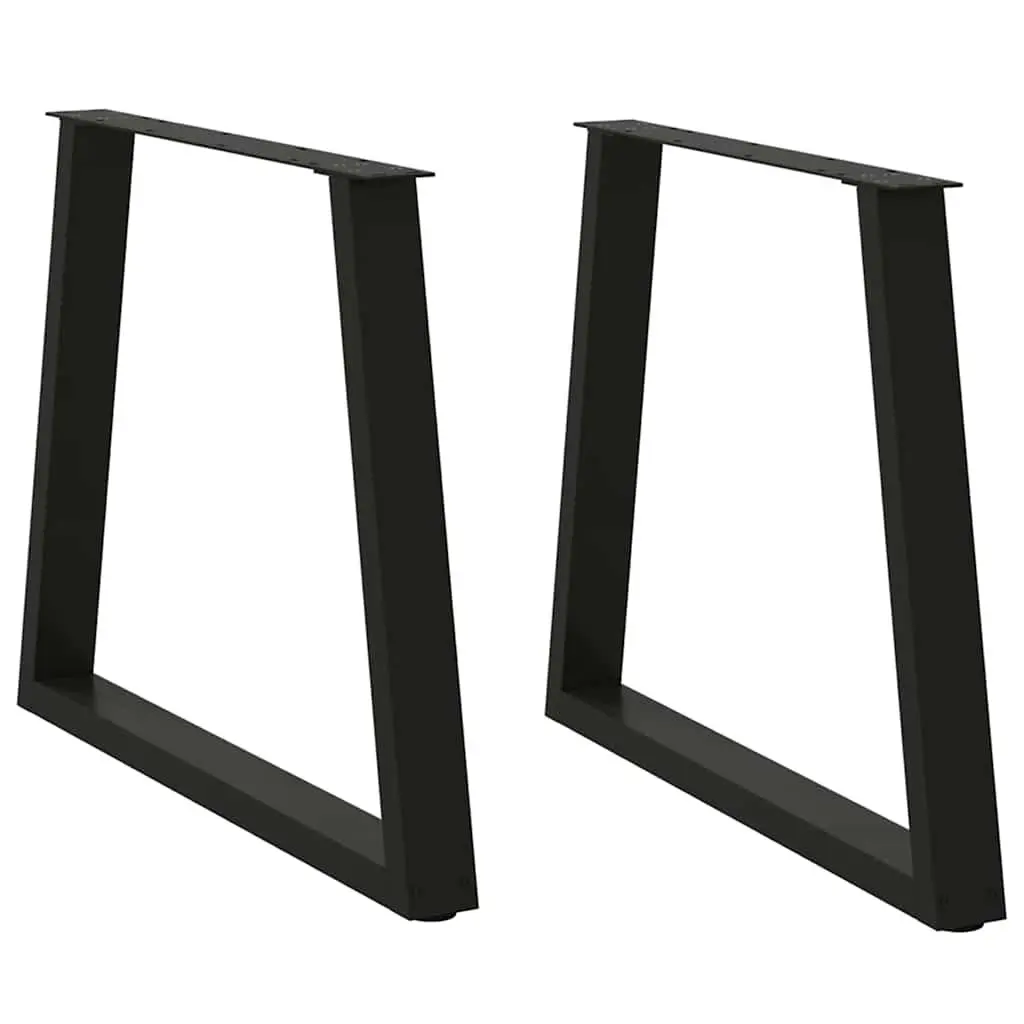 Dining Table Legs Steel V-Shape Black 70x72-73.3cm 2pcs Adjustable Levellers