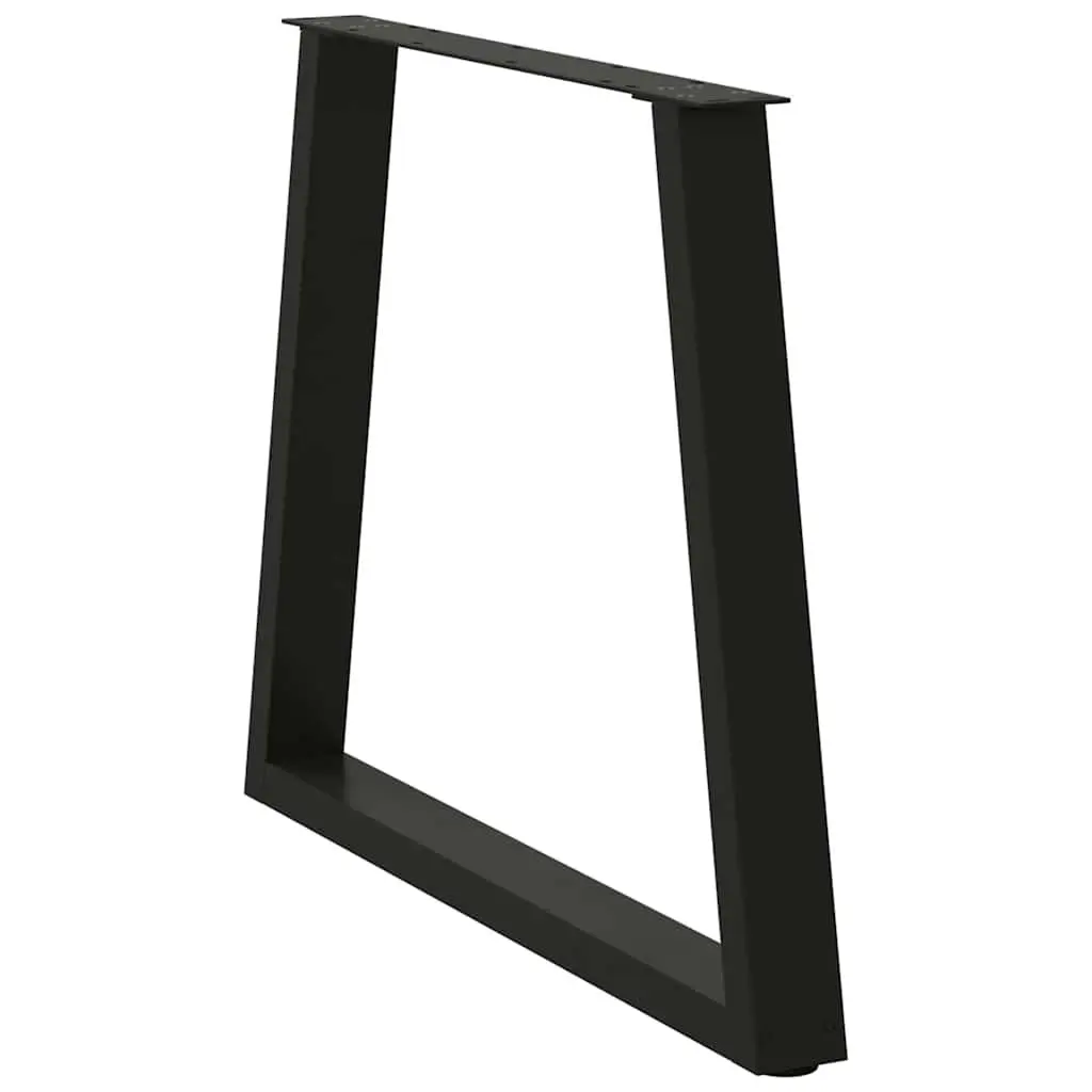 Dining Table Legs Steel V-Shape Black 70x72-73.3cm 2pcs Adjustable Levellers