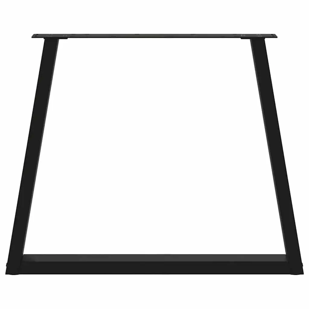 Dining Table Legs Steel V-Shape Black 70x72-73.3cm 2pcs Adjustable Levellers