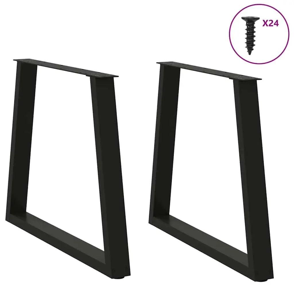Dining Table Legs Steel V-Shape 80x72-73.3cm Black 2 pcs