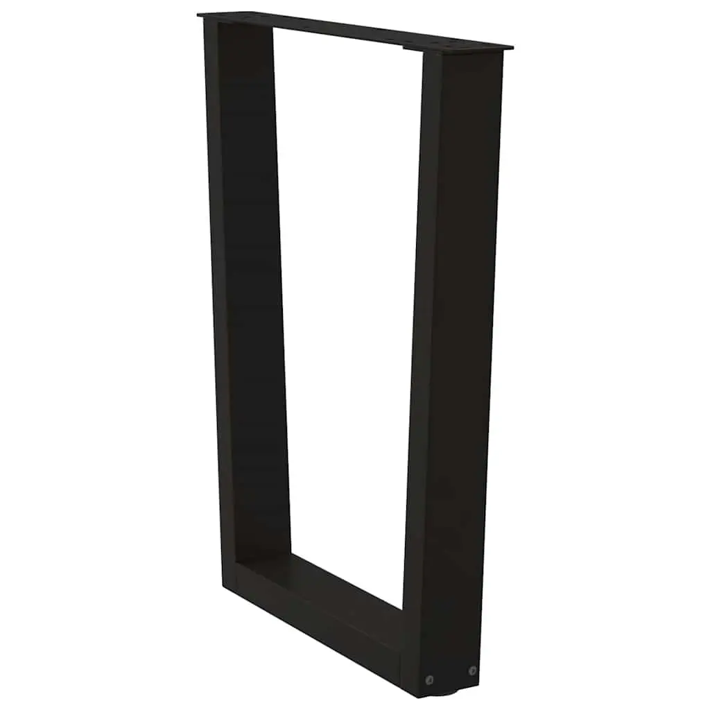 V-Shape Dining Table Legs in Black, Steel Pair