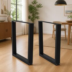 Durable V-Shape Dining Table Legs Pair in Black