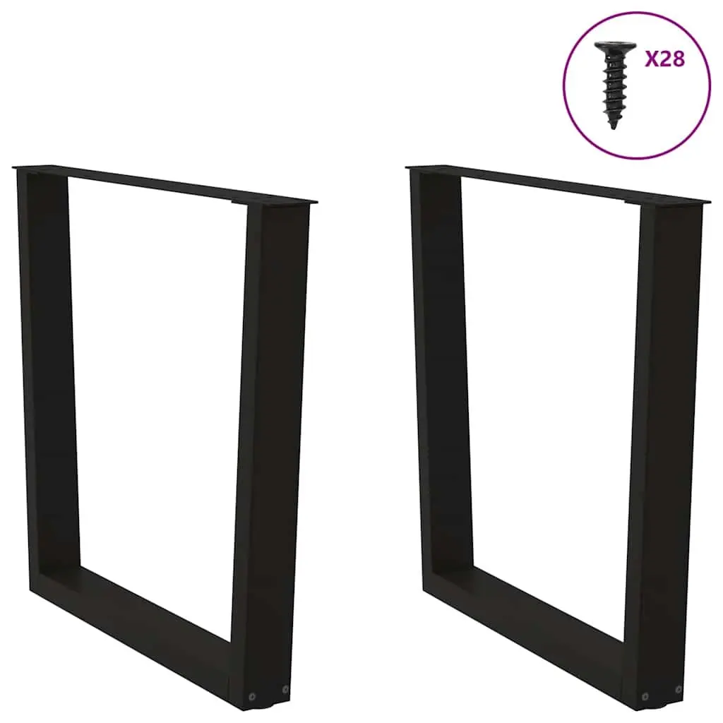 V-Shape Dining Table Legs Pair in Black
