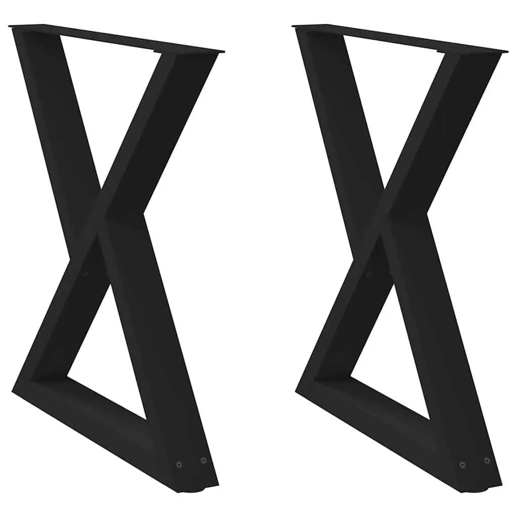 Black Steel Dining Table Legs with Adjustable Feet