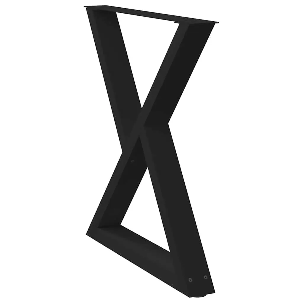 Black Steel Dining Table Legs with Adjustable Feet