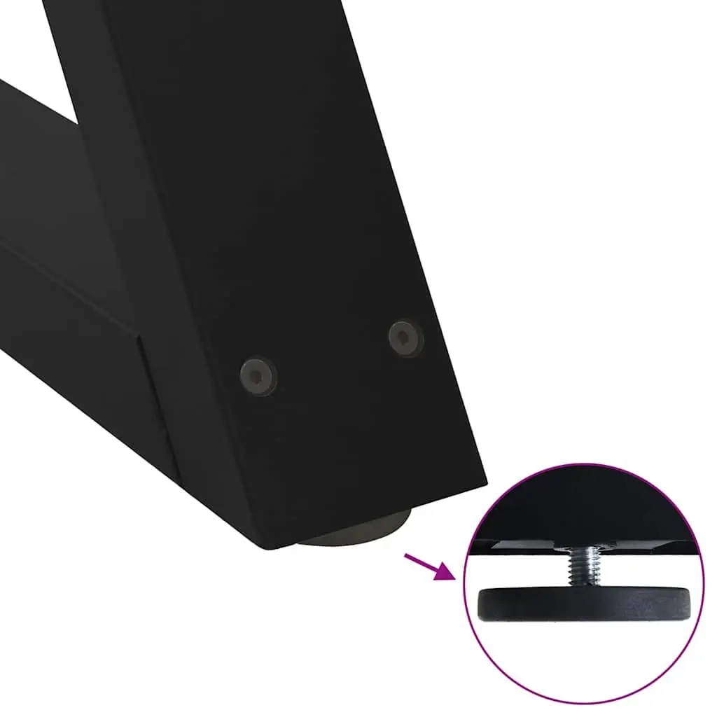 Black Steel Dining Table Legs with Adjustable Feet
