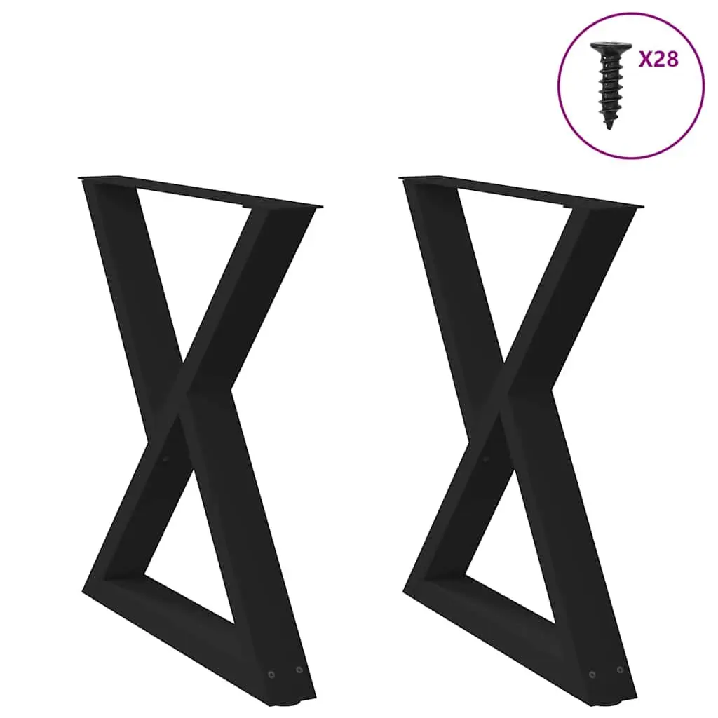 Adjustable Black Steel Dining Table Legs, 80x72-73.3cm