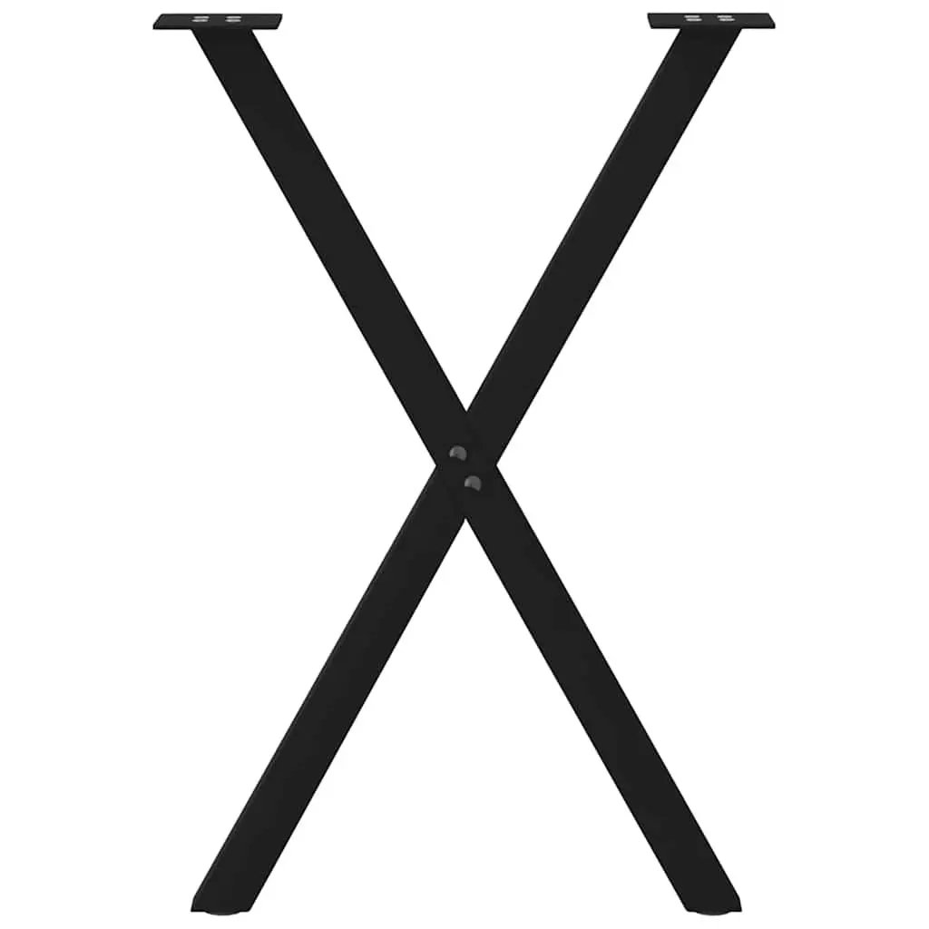 Dining Table Legs Steel X-Shaped 57x72cm Black 2 pcs