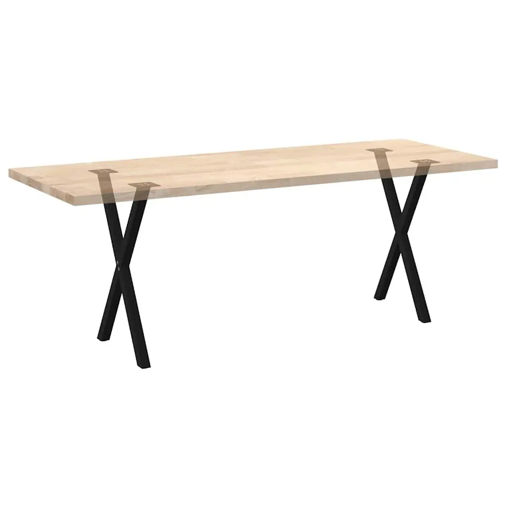 Dining Table Legs Steel X-Shaped 57x72cm Black 2 pcs