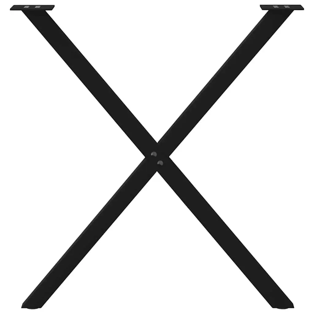 Dining Table Legs Metal X-Shaped Black 70x72-73cm